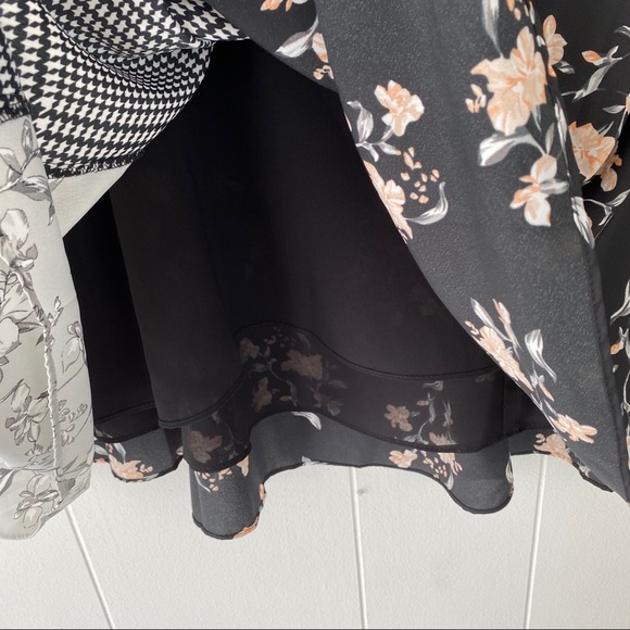 Calvin Klein Patchwork Asymmetric Hem Midi Skirt - Picture 5 of 16